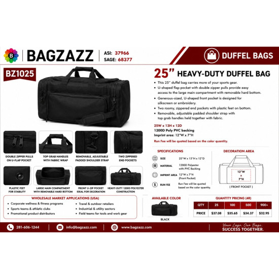 25" Heavy-Duty Duffel Bag