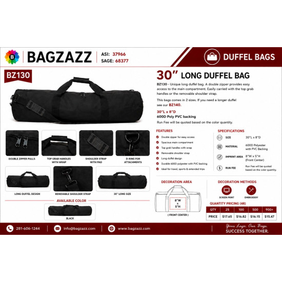 30" Long Duffel Bag