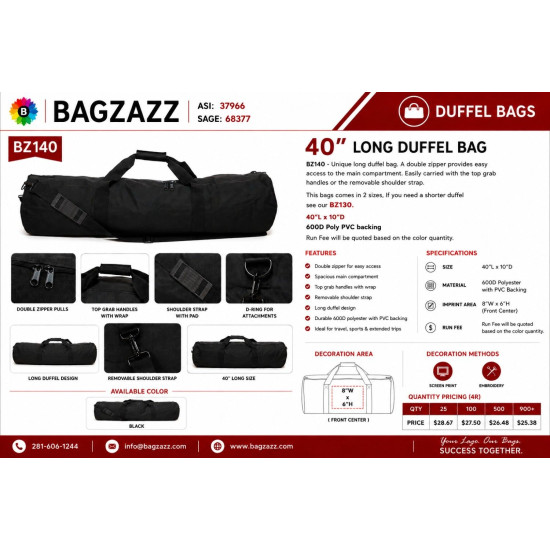 40" Long Duffel Bag