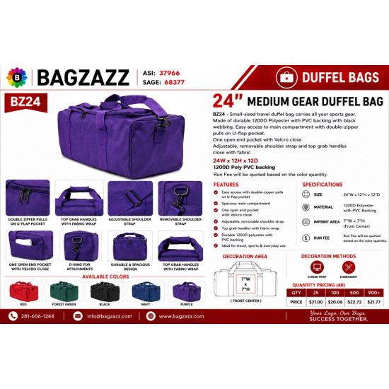 24" Medium Gear Duffel Bag